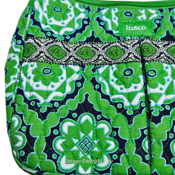 Liz & Co Quilted Green Purse Bohemian Bag Grannycore Beach Mandala Washable - Picture 4 of 16